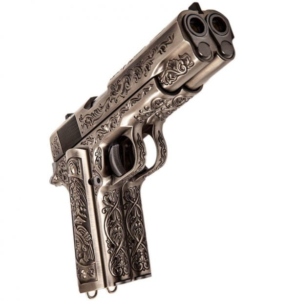 WE Dual Barrel 1911 Engraved GBB Airsoft Pistol - DEFCON AIRSOFT