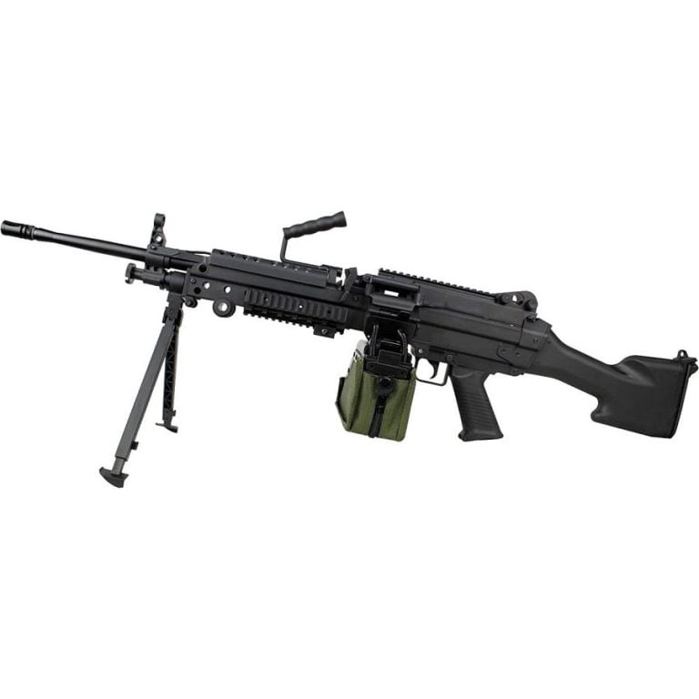 S&T M249 MK2 SAW Sports Line AEG With Drum Magazine Black - DEFCON AIRSOFT